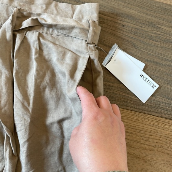 JUSTFAB Linen-Blend Paperbag Shorts Size XXL NWT - Picture 7 of 9